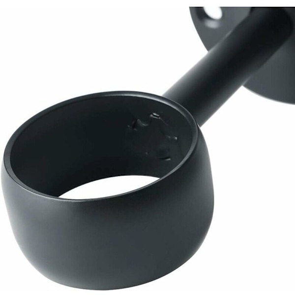 Gardinstangsbeslag til loft, 32 mm, Mat Sort Rustfrit Stål, 2 stk. - Kraftig Hold