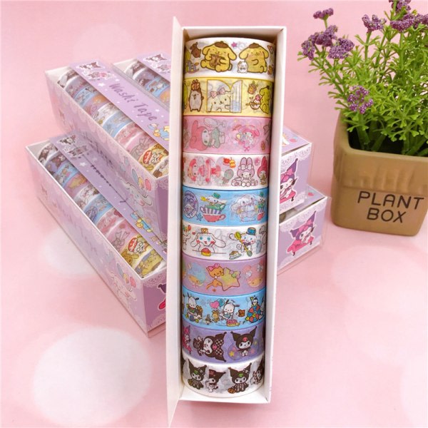 10 st 15mm*2M e Cartoon Washi Tape Maskeringstejp Kawaii Decorati