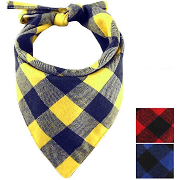 3-pakkaus Klassinen Ruudullinen Koiran Bandana-setti Pienille Keskikokoisille ja Suurille Lemmikeille