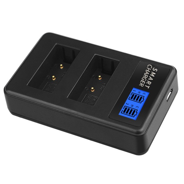 LP-E17 Dobbeltkanals LCD USB-oplader til Canon Eos 750D, Eos 760D, Eos M3 kamera og mere (LP-E17-DL)