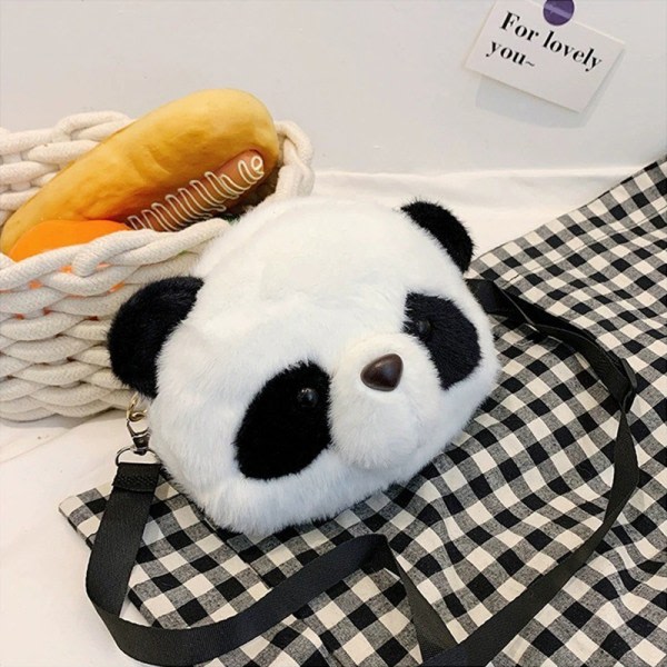 e Plysj Crossbody-veske Panda Ryggsekker Dyr Leketøyveske Barn Bi