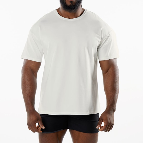 Andningsbar sport-t-shirt för män - Nordisk minimalism - Träningsväsentlighet White XL