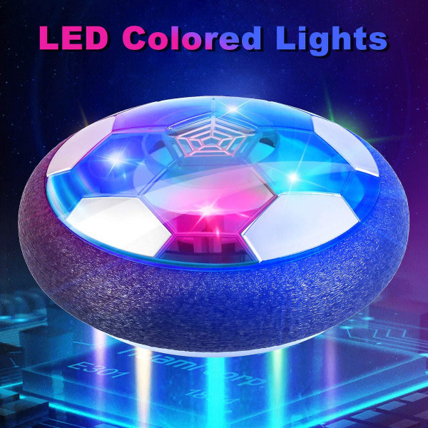 Hover fotboll barnleksaker, uppladdningsbar svävande fotbollsgåva med färgglada LED-lampor och skyddande skumstötfångare