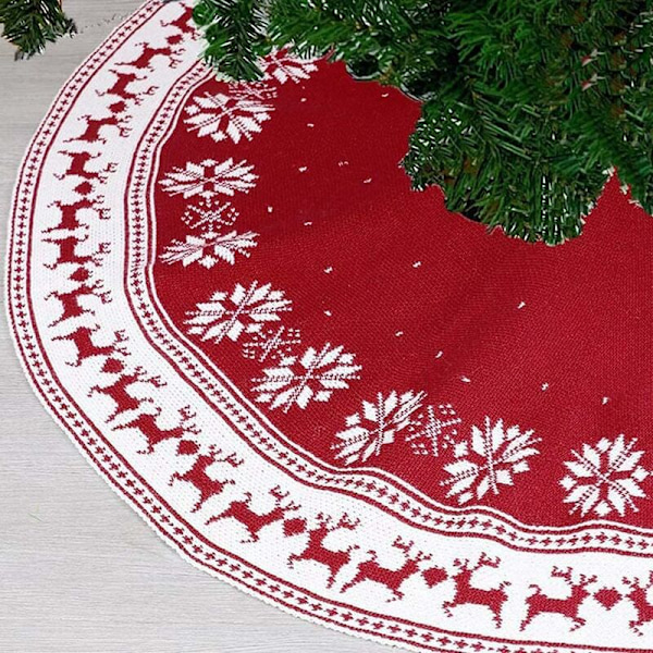 Julgransmatta Plysch Snöflinga Julgransprydnad Julgransmatta Trädskydd Julgransmatta Festmatta Julgransskydd (122cm)