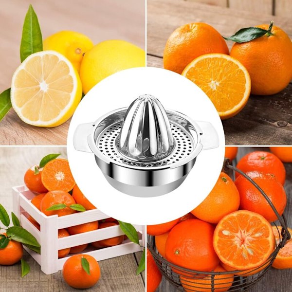 Manuel citruspresser 300ml rustfrit stål roterende let at rengøre tåler opvaskemaskine
