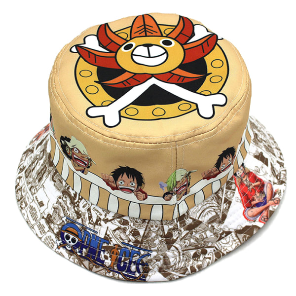 Anime One Piece Printing Mode Fisherman Hat Vuxen Outdoor Me Khaki OneSize Khaki OneSize
