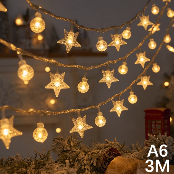 Julgran Snowflake LED String Lights Banner Jul Dec A6 en one size A6 one size