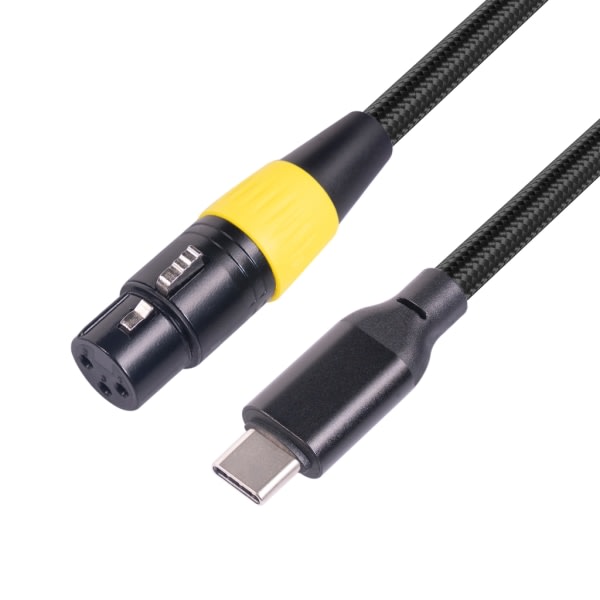 USB-C hann- til XLR-hunn-mikrofonkabel Type-C XLR stereolydadapterkabel 2M 3M for opptaker smarttelefoner bærbar PC 3m