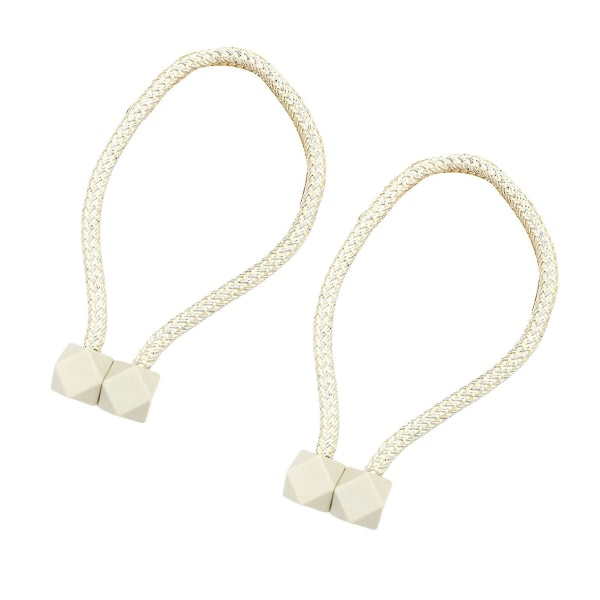 2 stk Magnet Gardin Holdere Med Hånd-snoet Vævet Tekstur Udseende Reb Til Køkken Spisestue Badeværelse (Beige) Beige