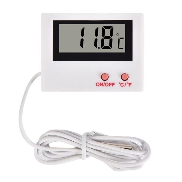 LCD-näyttö Digitaalinen lämpötila-anturi jääkaapille/akvaariolle/kalalle säiliöön 3 FT 1MM koetin Terrarium-lämpötila