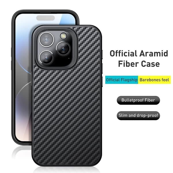 Kevlar TPU telefoncover til iPhone 15 Pro Max