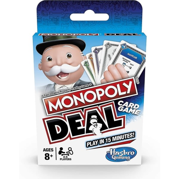 Monopoly Deal Card Game, et hurtigt kortspil til 2-5 spillere,-WELLNGS
