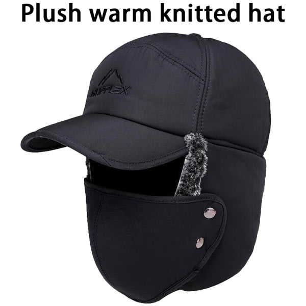 Tyk Vinter Varm Hue Herre Hue EarFlap Cap Dame Blød Termisk C one size C one size