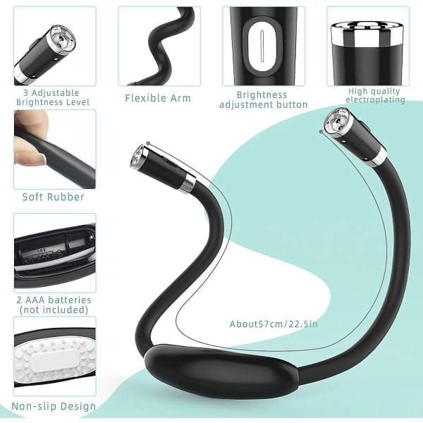 Led-läslampa, nacklampa Handsfree Flexibel runt halsen Batte
