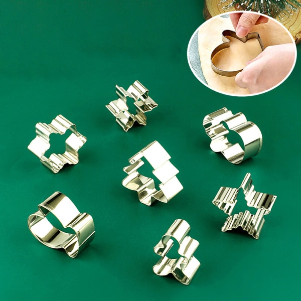 5st DIY Julserie Kakform Rostfritt Stål Bisc E One Size E onesize