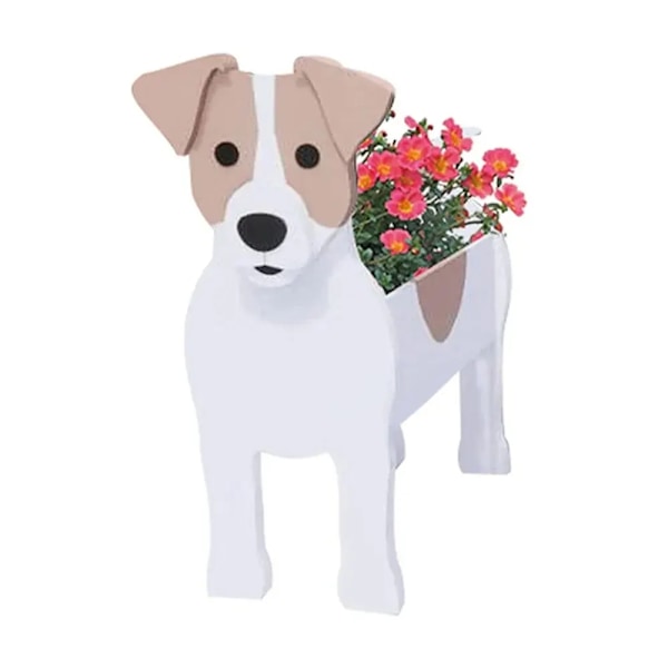 Haveplanter i form af en sød hund - Samoyed Labrador Shepherd hundevase - PVC-potter til hjemmet og haven E M