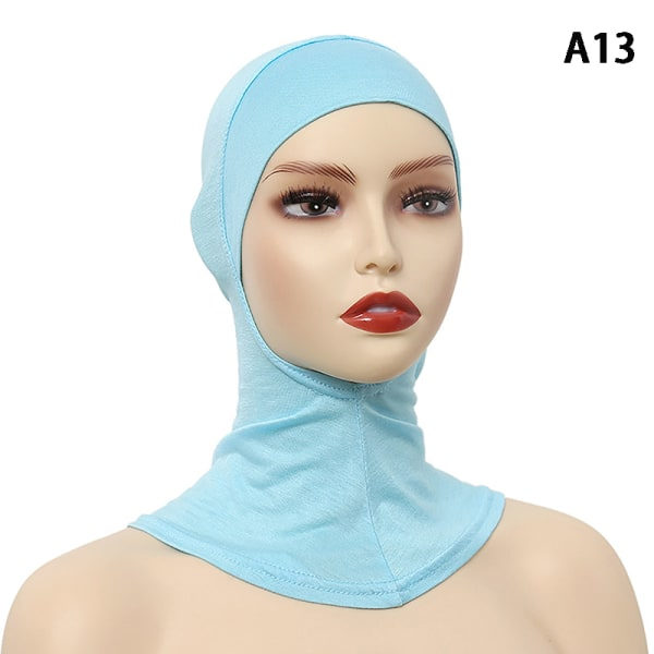 Enfärgad undersjal Hijab-mössa Justerbar Stretchy Turban Ful A13 ONESIZE A13 ONESIZE