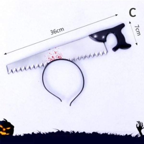 Saha Kirves Halloween Pannband Knepig rekvisita Skräckfestdekor svart C black C