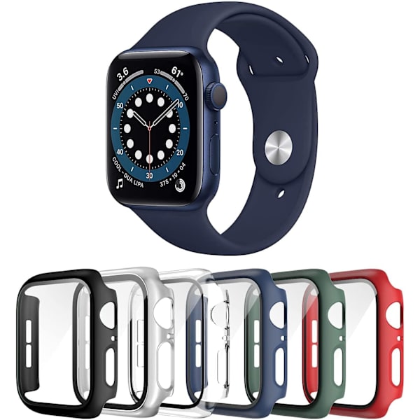 6 kappaleen kotelot Apple Watch Series SE/6/5/4 40 mm:lle näytönsuojalla 6 kpl 8 40 mm 6 kpl 8 6-Pack 8 40mm