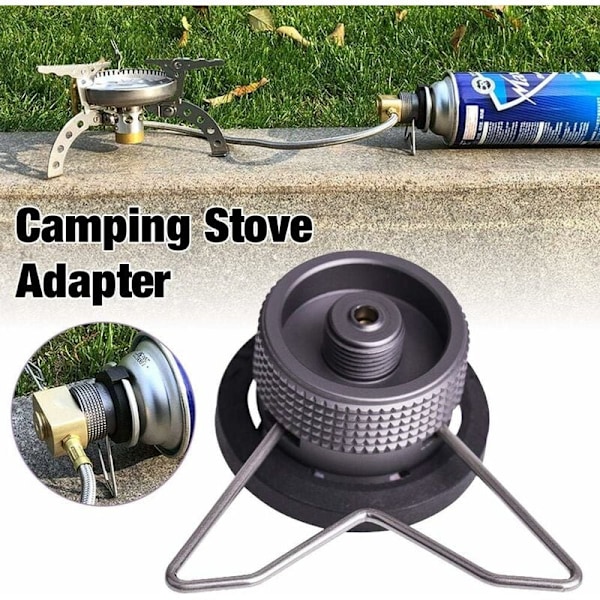 2 ST Campingkök Adapter Aluminiumlegering Portabel Lättvikt Automatisk Avstängning Camping Gas Adapter Konverterare för Skruv Butanbehållare Gaspatron
