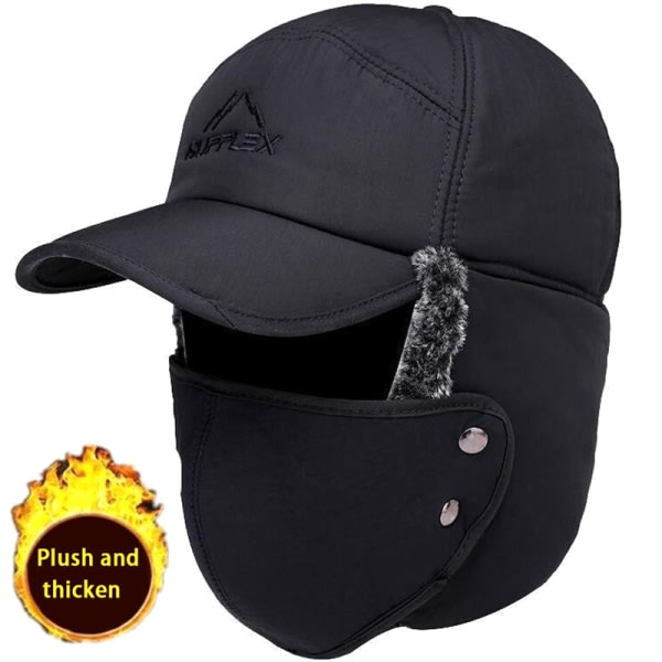 Tyk Vinter Varm Hue Herre Hue EarFlap Cap Dame Blød Termisk C one size C one size