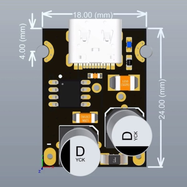 Tukee PD3.0 () 65W pikalatausmoduuli Qualcomm QC2.0 ja QC3. Musta onesize Black onesize