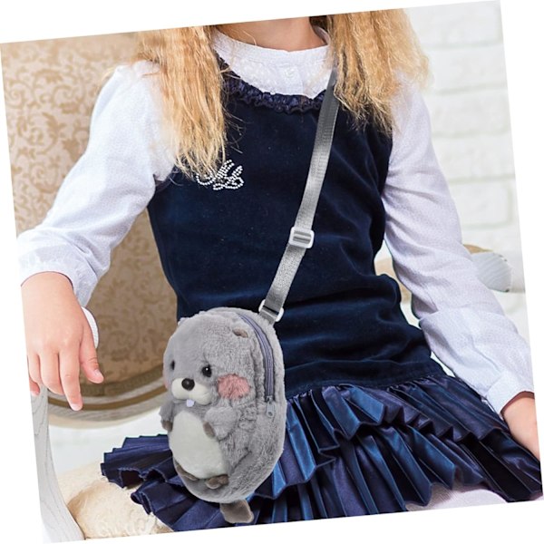 Mini Plysch Hamster Ryggsäck Crossbody Väska Mjuk Leksak Axelväska Handväska