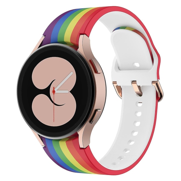 Silikoniranneke Samsung Galaxy Watch4 Classic 42mm/46mm/Watch4 Active 40mm/44mm Monivärinen, Sateenkaari Multicolor, Rainbow Style C Samsung Galaxy Watch4