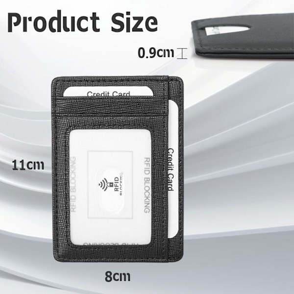 Korthållare med RFID-skydd Äkta läder Black Variety