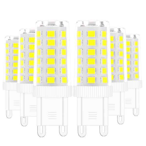 G9 LED-pærer, 5W tilsvarer 40W halogenpære Hvit 6000K flimmerfri Energieffektiv Ikke-dimbar (6-pakning) G9-pære