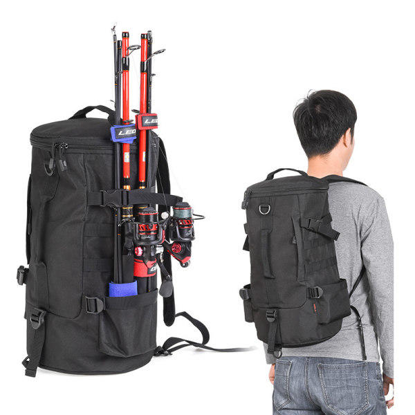 Fiske Ryggsekk, 23L Sylindrisk Fiske Ryggsekk, Ryggsekk, Sh