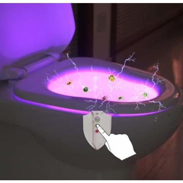 Toiletlampe, 8 farveskiftende nattelys LED nattelys bevægelse