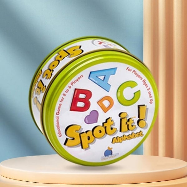 Piirretty Spot It -korttipeli lapsille Käden ja silmän koordinaatio Puzzle-peli Leikki Joulu Syntymäpäivälahja ABCD ABCD