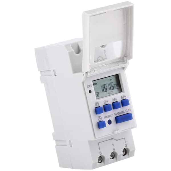 LCD Digital Timer, AC 220V Skinne Monteringstimer, 16 Grupper LCD Switch Ugentlig Programmerbar Timer Switch Tidsrelæ