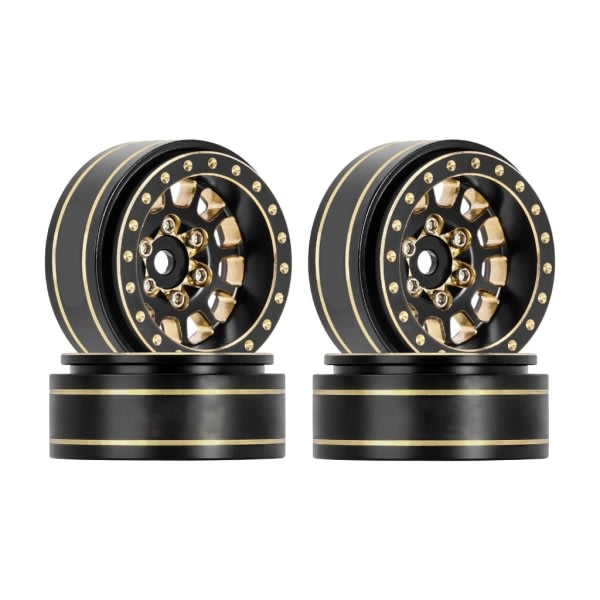 4 stk. Messing Beadlock Fælge 12-Eget Hjul til 1/18 TRX4M 1/24 SCX24 Deadbolt-RC Crawler Beadlock Hjul Opgradering Tilbehør null - A