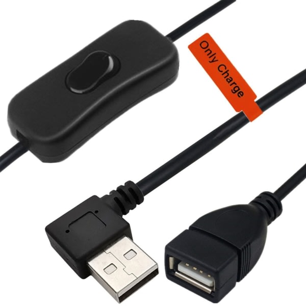 Op/Ned/Venstre/Højre bøj strøm, USB forlængerkabel med kontakter Forlængerkabel til USB oplader/LED lys null - Højre bøjning