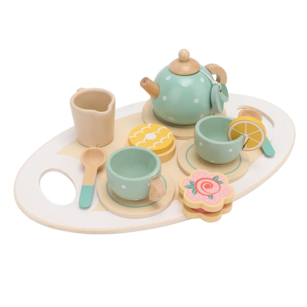 Tea Party Set Simulering Roligt Förbättra språk kommunikationsförmåga Trä Tea Set Låtsas Lek leksak