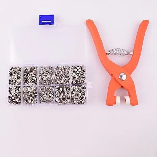 Metall Tryckknappar Tång Set Fästen Verktyg Sömnadsknappar 100pcs