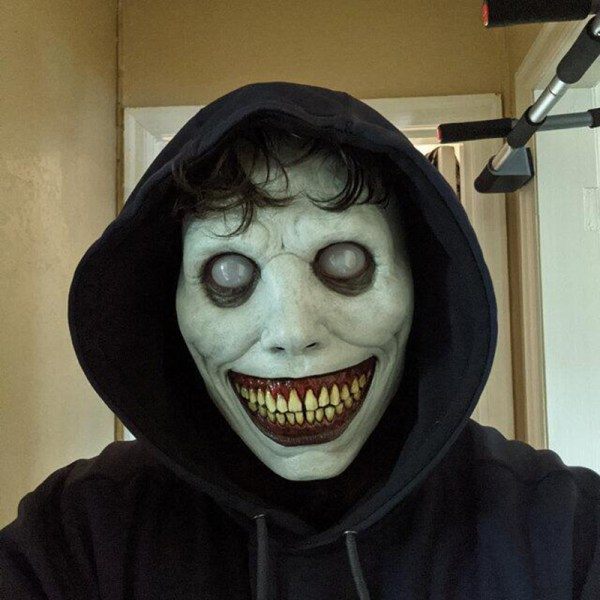 Pelottava Halloween-naamio Hymyilevät demonit Kauhunaamio paha vihreä A2 green A2