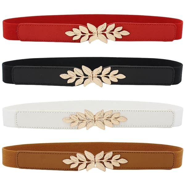 Elastisk midjebælte, slank, dekorativ, strækbar, hurtig udløsning, stram, brun