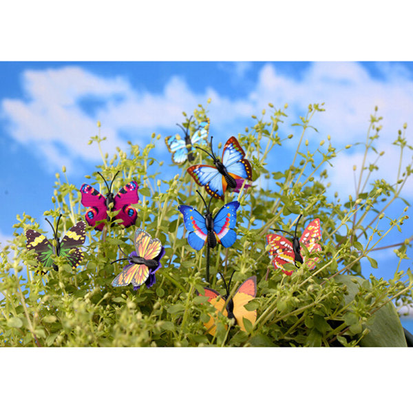 40X Butterfly Miniature Fairy Garden Ornament Pot Craft Dollho Multicolor 40 stk. Multicolor 40pcs