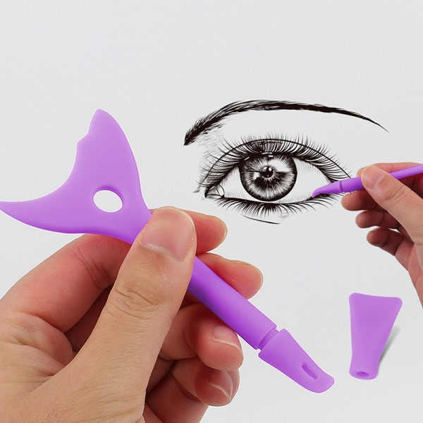 Silikon Eyeliner Hjelpeverktøy Elastisk Multi Vinkel Eyeliner Rask St Lilla oneszie Purple oneszie