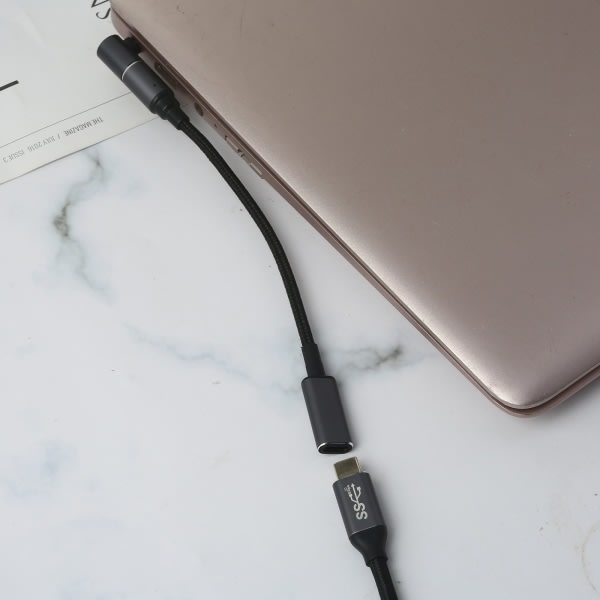 Magnetisk 100W til 5,5x2,1mm han USB Type C stik konverter bærbar computer strømforsyning hurtigopladningskabel til bærbar computer oplader