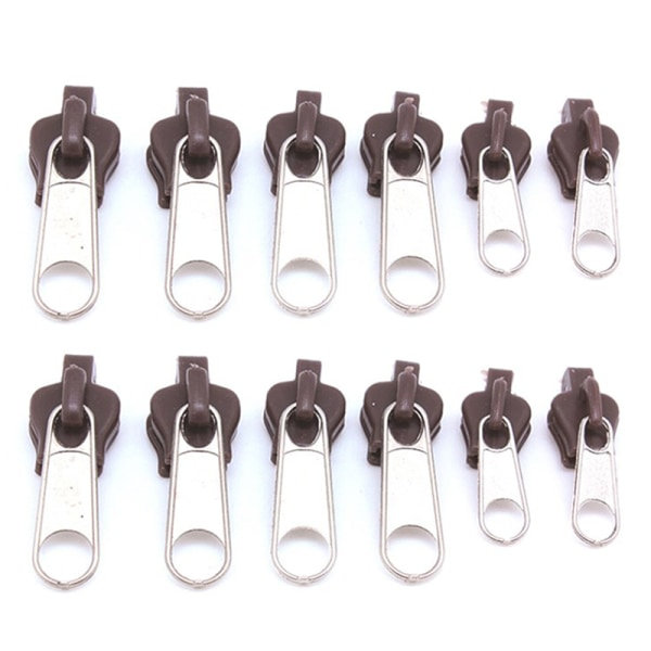 12st 3 storlekar Universal Instant Fix Zipper Repair Kit Replaceme Coffee onesize Coffee onesize