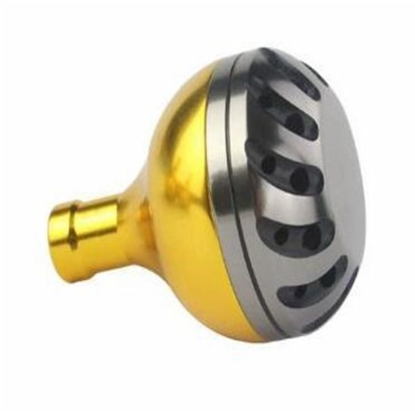 Spinnande fiskehjulsknop i guld och svart, 38 mm