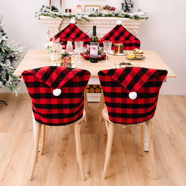 Jouluaiheinen tuolinpäällinen, selkänojan koriste, pölytiivis, punainen, ONESIZE Red ONESIZE