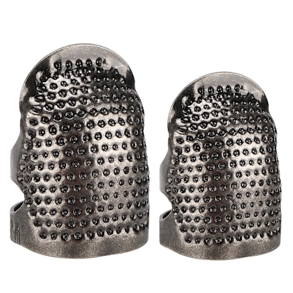 Justerbar fingerbøl Metall Grå Fingerbeskytter for DIY Broderi Quilting Håndarbeid YEMAA