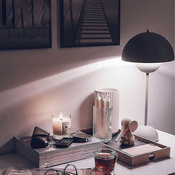 Nordisk uppladdningsbar bordslampa i form av en blomma, sängbordslampa, bordslampa, svamp, sovrumsbordsdekoration, nattbordslampa, nattlampa [hk] Yellow