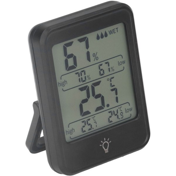 Professionelt digitalt termometer hygrometer elektronisk fugtigheds- og temperaturmåler med LCD-display til indendørs og udendørs brug