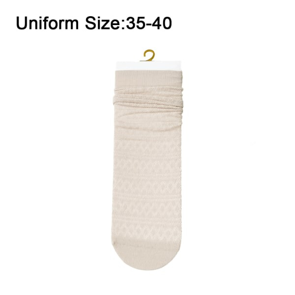 CDQ Damstrumpor i tunt bambu - Casual färgade runda strumpor Khaki Ash